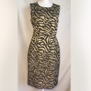 CALVIN KLEIN NWT Animal Print Sleeveless Lined Cotton Blend Dress Size 6
